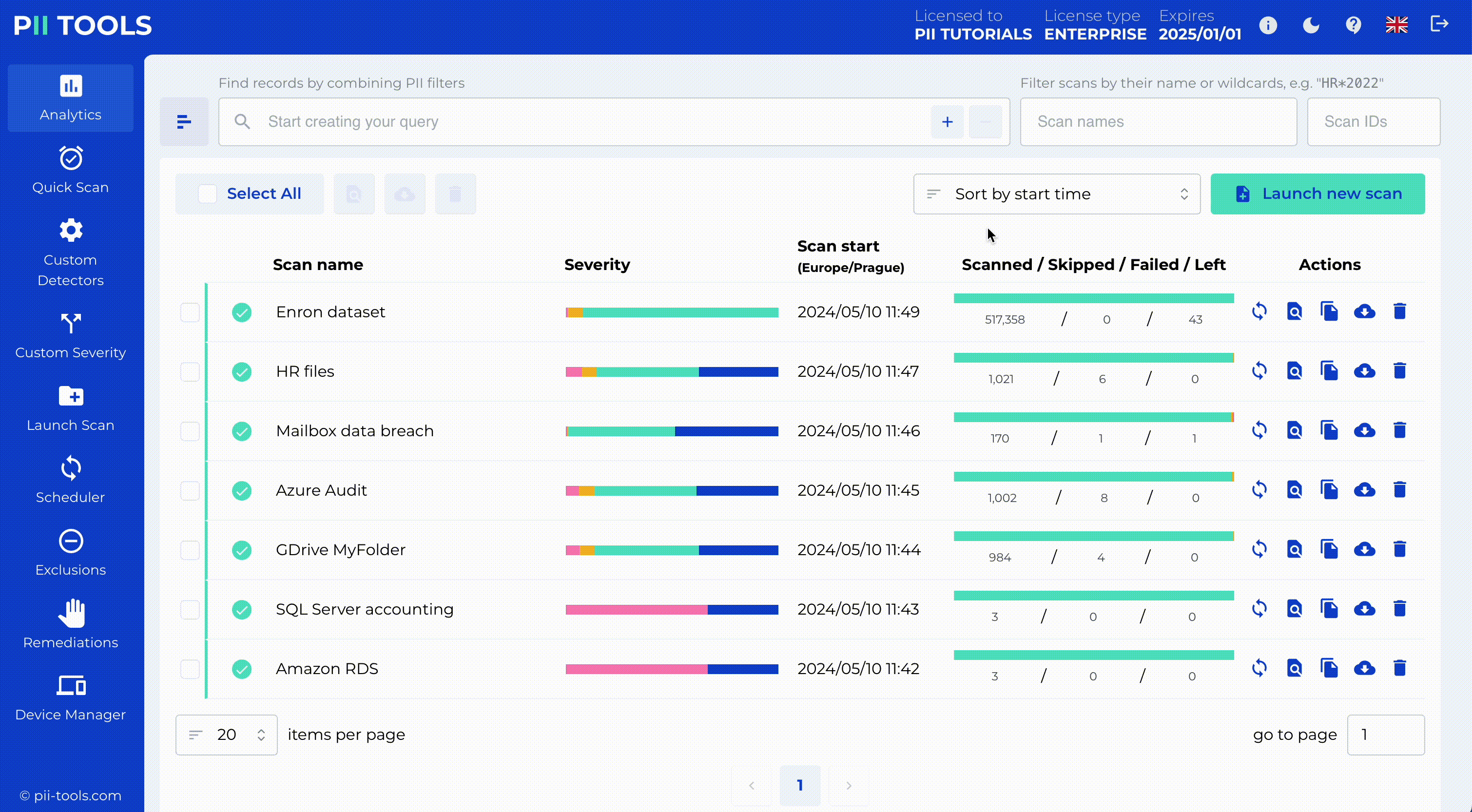 An animation showing hoe to securely erase data in PII Tools