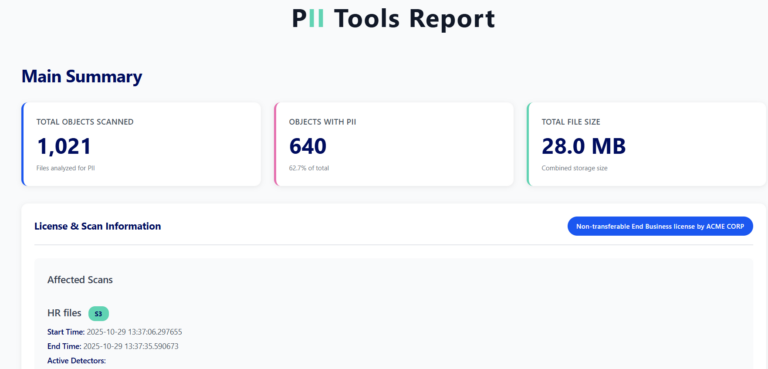 NEW PII Drill-Down Reports – Export for Better PII Insights