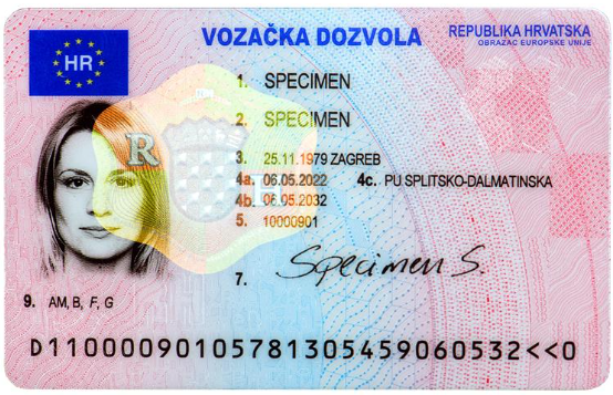 Sample EU Driver's License