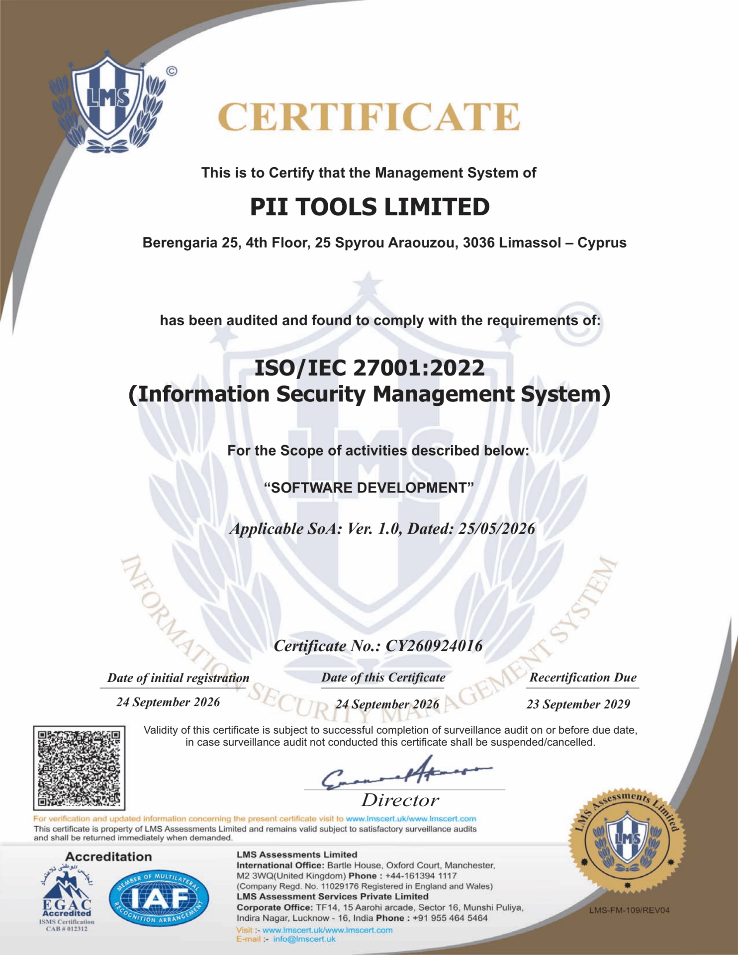 PII Tools is ISO 27001 Certified